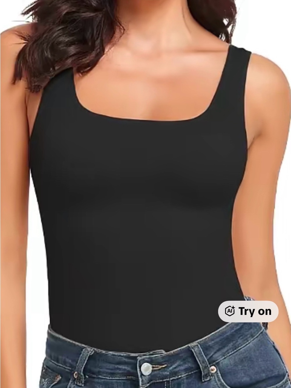 3PACK Slimming Classic Black, pink and white Square Neck Tank Top